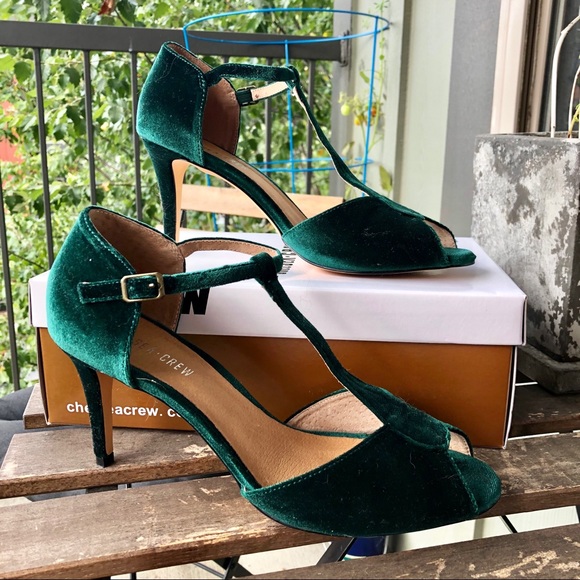 Green t strap heels Clearance